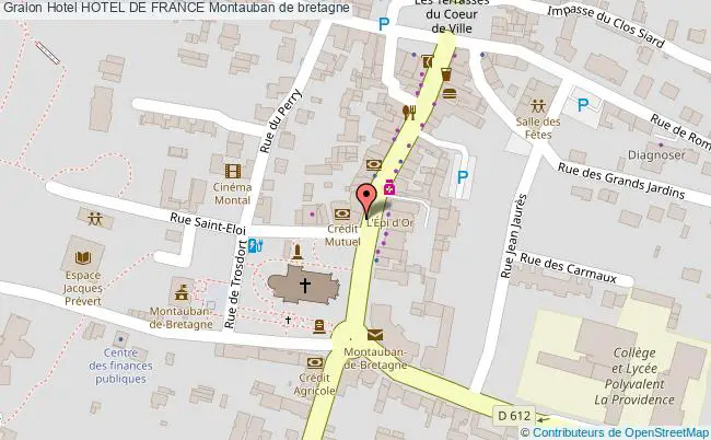 plan Hotel De France Montauban de bretagne