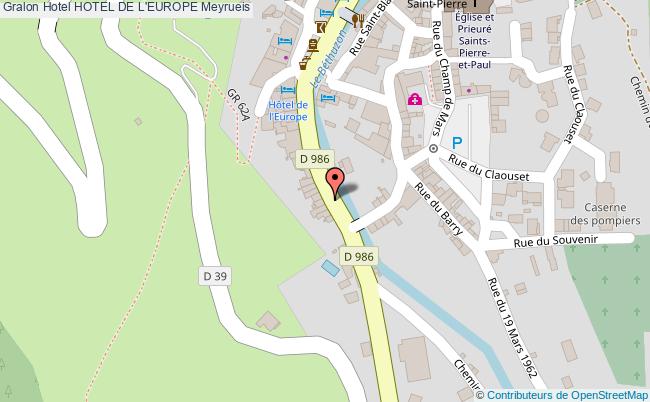 plan Hotel De L'europe Meyrueis