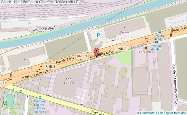 plan Hôtel De La Charmille ROMAINVILLE