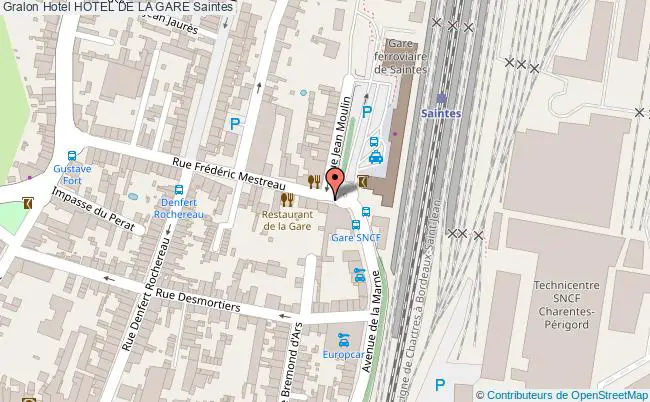 plan Hotel De La Gare Saintes