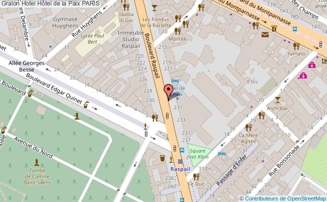 plan Hôtel De La Paix PARIS