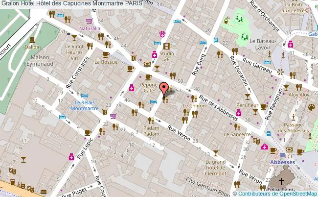 plan Hôtel Des Capucines Montmartre PARIS