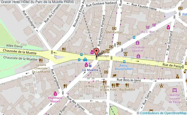 plan Hôtel Du Parc De La Muette PARIS
