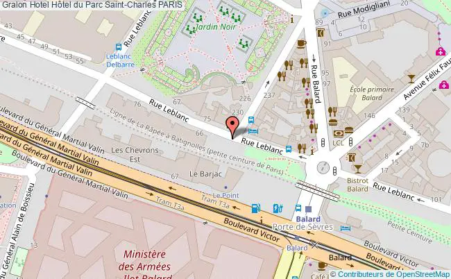 plan Hôtel Du Parc Saint-charles PARIS