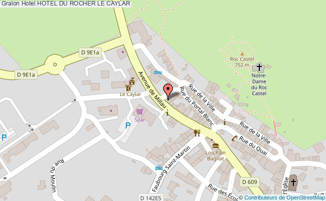 plan Hotel Du Rocher LE CAYLAR
