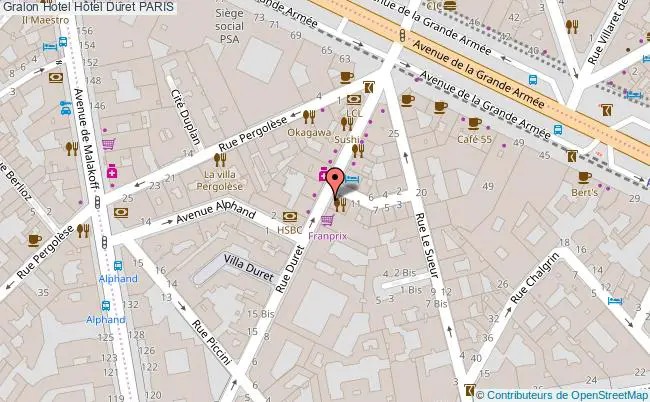 plan Hôtel Duret PARIS
