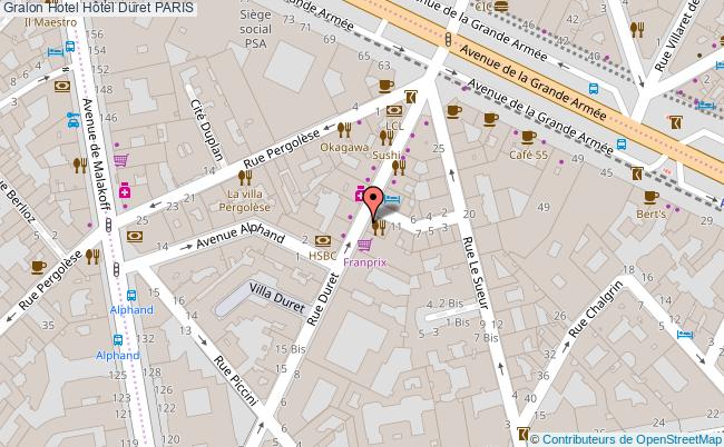 plan Hôtel Duret PARIS