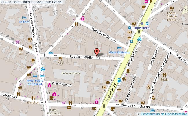 plan Hôtel Floride Étoile PARIS