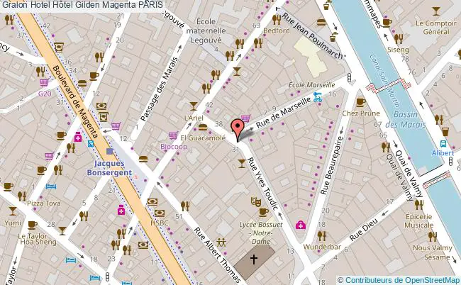 plan Hôtel Gilden Magenta PARIS