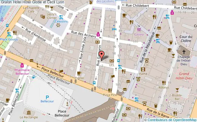 plan Hôtel Globe Et Cécil Lyon
