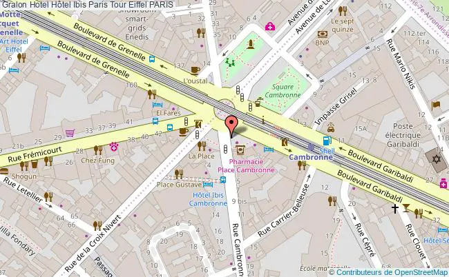 plan Hôtel Ibis Paris Tour Eiffel PARIS