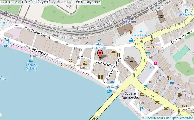 plan Hôtel Ibis Styles Bayonne Gare Centre Bayonne