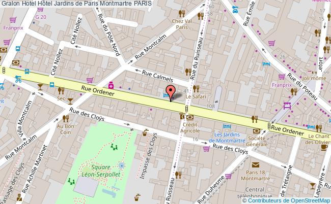plan Hôtel Jardins De Paris Montmartre PARIS