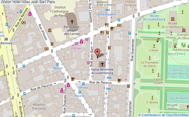 plan Hôtel Jean Bart Paris