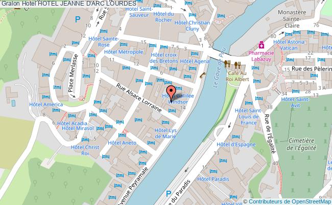 plan Hotel Jeanne D'arc LOURDES