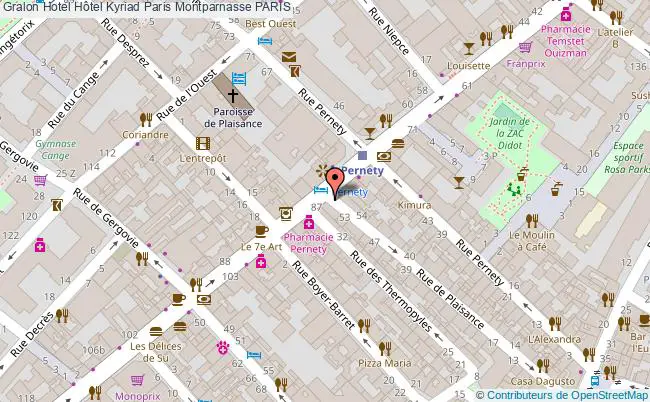 plan Hôtel Kyriad Paris Montparnasse PARIS