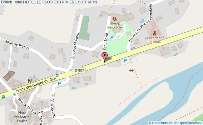 plan Hotel Le Clos D'is RIVIERE SUR TARN