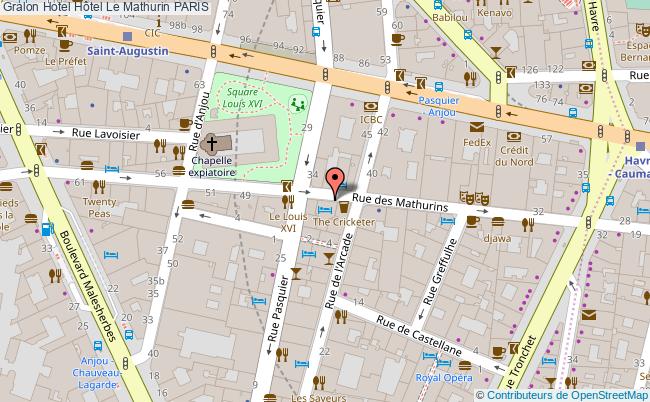 plan Hôtel Le Mathurin PARIS