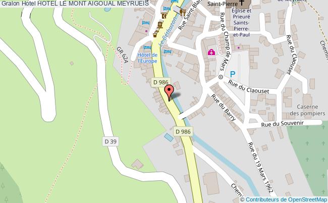 plan Hotel Le Mont Aigoual MEYRUEIS