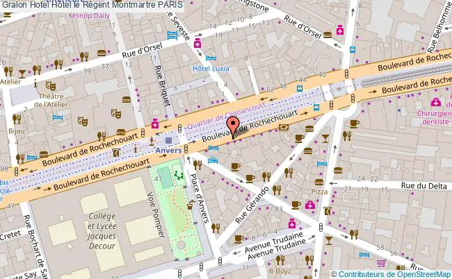 plan Hôtel Le Régent Montmartre PARIS