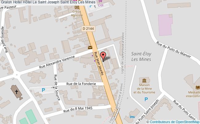 plan Hôtel Le Saint Joseph Saint Eloy Les Mines