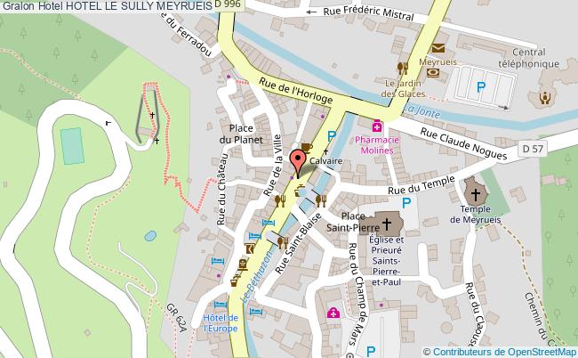 plan Hotel Le Sully MEYRUEIS