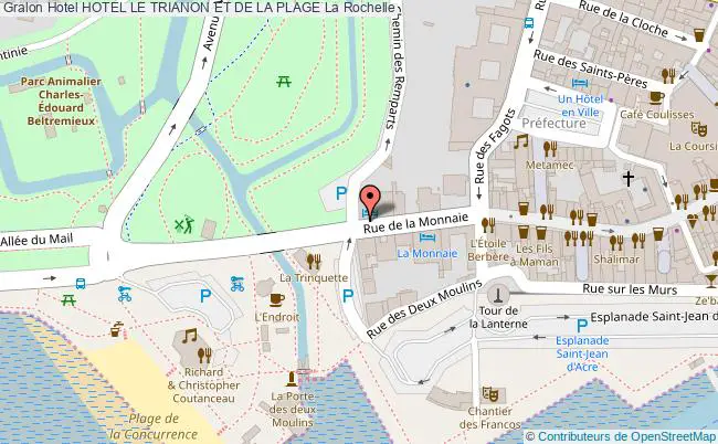 plan Hotel Le Trianon Et De La Plage La Rochelle