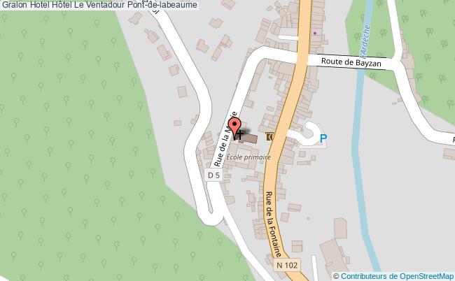 plan Hôtel Le Ventadour Pont-de-labeaume