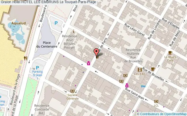 plan Hotel Les Embruns Le Touquet-Paris-Plage