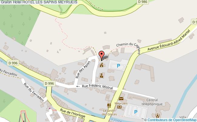 plan Hotel Les Sapins MEYRUEIS