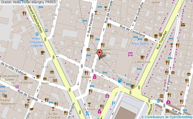 plan Hôtel Marigny PARIS