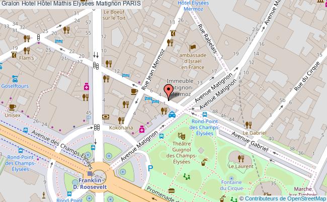 plan Hôtel Mathis Elysées Matignon PARIS