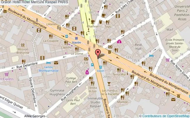 plan Hôtel Mercure Raspail PARIS
