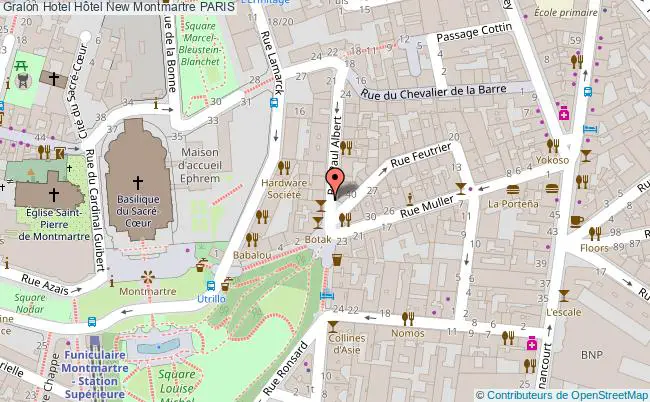 plan Hôtel New Montmartre PARIS