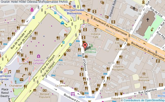 plan Hôtel Odessa Montparnasse PARIS
