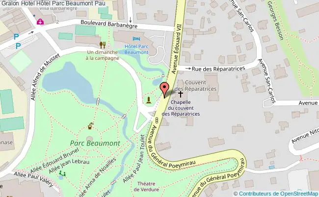 plan Hôtel Parc Beaumont Pau