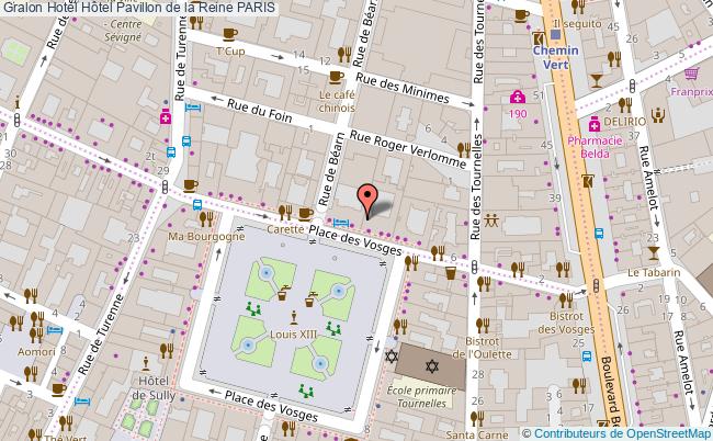 plan Hôtel Pavillon De La Reine PARIS