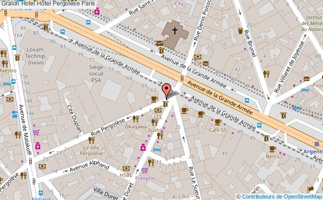 plan Hôtel Pergolèse Paris