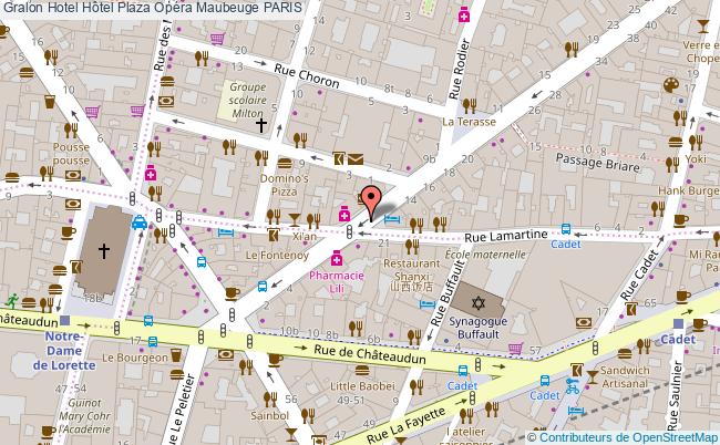 plan Hôtel Plaza Opéra Maubeuge PARIS