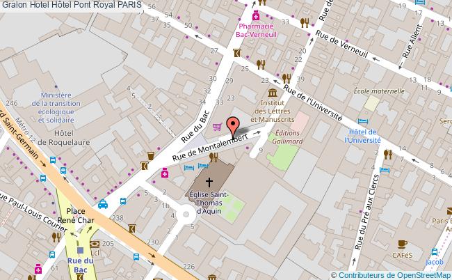 plan Hôtel Pont Royal PARIS