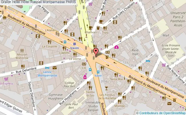 plan Hôtel Raspail Montparnasse PARIS