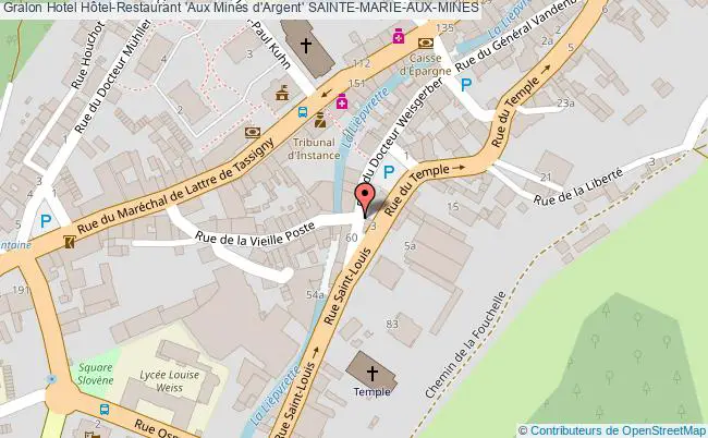 plan Hôtel-restaurant 'aux Mines D'argent' SAINTE-MARIE-AUX-MINES
