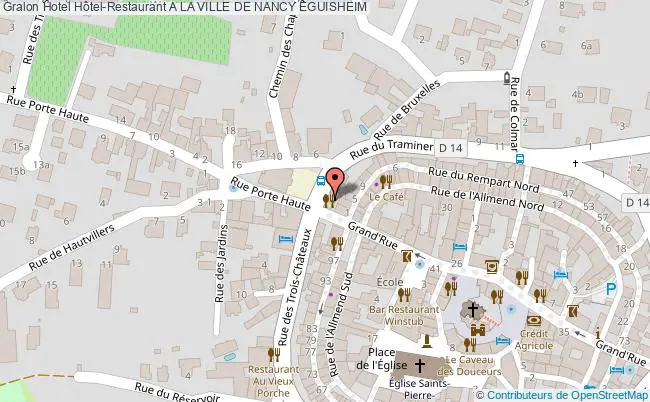 plan Hôtel-restaurant A La Ville De Nancy EGUISHEIM