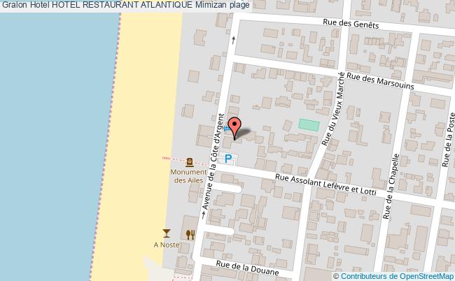 plan Hotel Restaurant Atlantique Mimizan plage