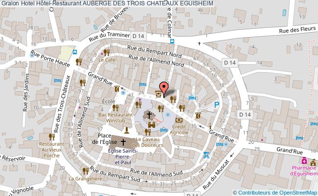plan Hôtel-restaurant Auberge Des Trois Chateaux EGUISHEIM