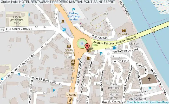 plan HÔtel Restaurant Frederic Mistral PONT-SAINT-ESPRIT