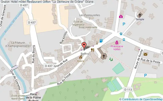 plan Hôtel-restaurant Giffon "la Demeure De Grâne" Grane