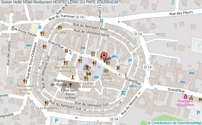 plan Hôtel-restaurant Hostellerie Du Pape EGUISHEIM