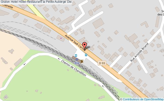plan Hôtel-restaurant La Petite Auberge Die