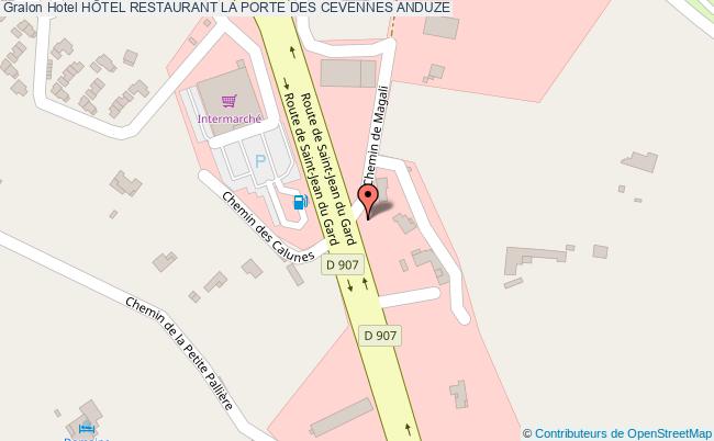 plan HÔtel Restaurant La Porte Des Cevennes ANDUZE